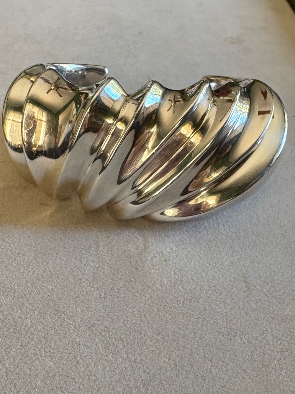 Tiffany &Co. Sculptural Sterling Silver Spiral Cuff Bracelet